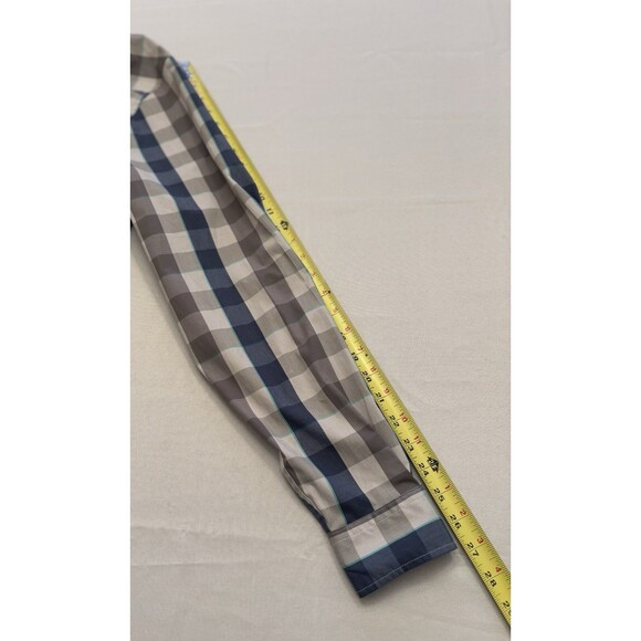 UNDER ARMOUR Tactical Shirt Mens Medium Blue Gray Plaid Button Up LS Performance - Picture 9 of 11